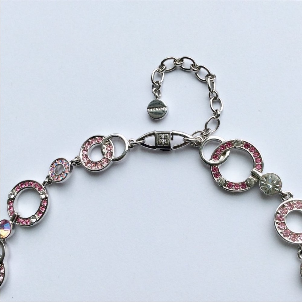 Vintage Givenchy Rose Orbit Swarovski Crystals Necklace by Luxury French House. - Picture 4 of 4